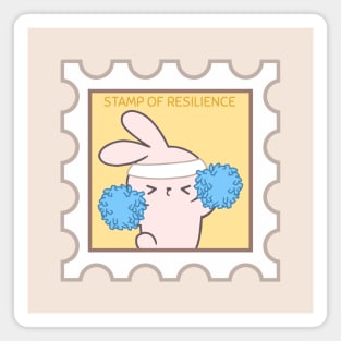 Bunny Cheerleader: Stamps of Resilience and Unwavering Spirit! Magnet